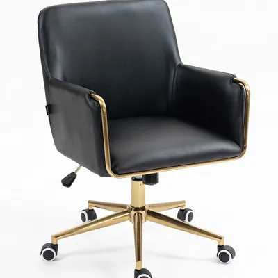 FOTEL HR4318K CZARNY ZŁOTA PODSTAWA