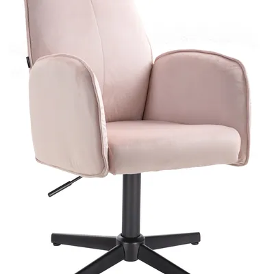FOTEL HR280CROSS PUDROWY RÓŻ WELUR CZARNA PODSTAWA