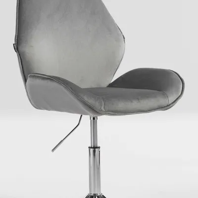 FOTEL HR350N STALOWY WELUR CHROMOWANA PODSTAWA