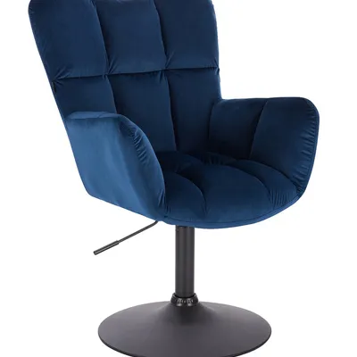 FOTEL HR650N CIEMNE MORZE WELUR CZARNA PODSTAWA