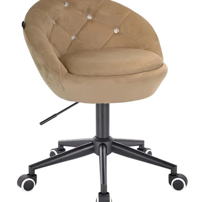 FOTEL HR948K LATTE WELUR CZARNA PODSTAWA