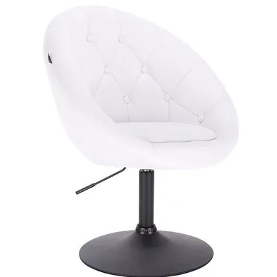 FOTEL HR8516N BIAŁY CZARNA PODSTAWA