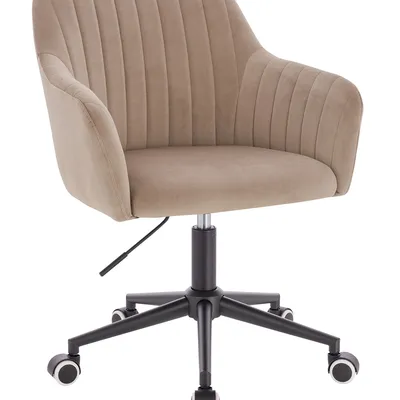 FOTEL HR190K LATTE WELUR CZARNA PODSTAWA