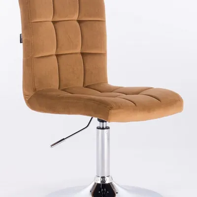 FOTEL HR7009N MIODOWY WELUR CHROMOWANA PODSTAWA