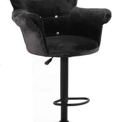 FOTEL HR804CW CZARNY WELUR CZARNY PODSTAWA
