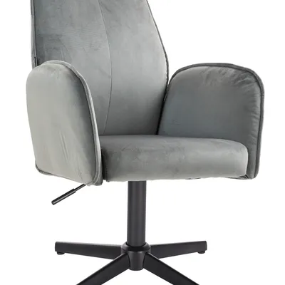 FOTEL HR280CROSS STALOWY WELUR CZARNA PODSTAWA