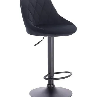 FOTEL HR1054W CZARNY WELUR CZARNA PODSTAWA