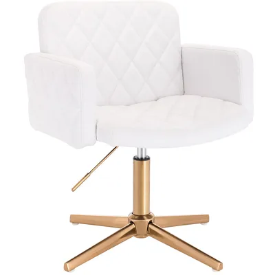 FOTEL HC802CROSS BIAŁY ZŁOTA PODSTAWA