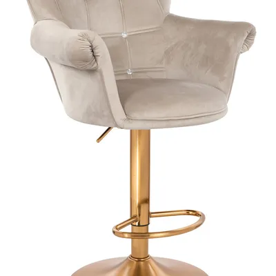 FOTEL HR804CW LATTE WELUR ZŁOTA PODSTAWA