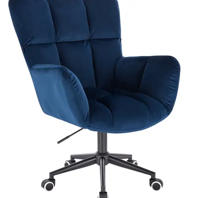 FOTEL HR650K CIEMNE MORZE WELUR CZARNA PODSTAWA