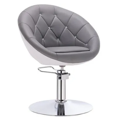FOTEL HR8516H SZARO-BIAŁY