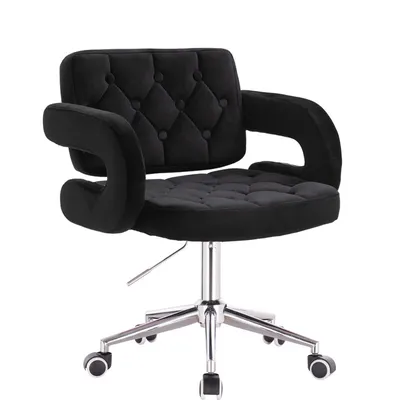 HOKER HR8403K CZARNY WELUR CHROMOWANA PODSTAWA