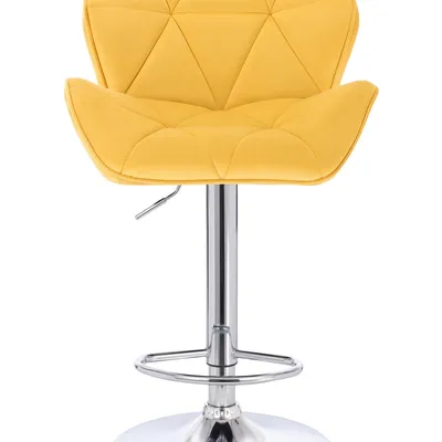 FOTEL HR111W ŻÓŁTY WELUR CHROMOWANA PODSTAWA