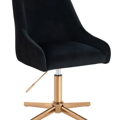 FOTEL HR920CROSS CZARNY WELUR ZŁOTA PODSTAWA