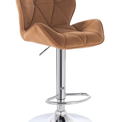 FOTEL HR111W MIODOWY WELUR CHROMOWANA PODSTAWA