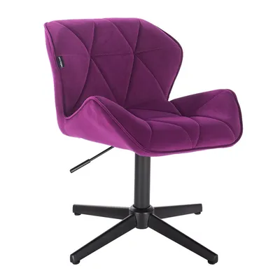 FOTEL HR111CROSS FUKSJA WELUR CZARNA PODSTAWA