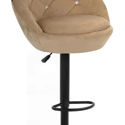 FOTEL HR948W LATTE WELUR CZARNA PODSTAWA
