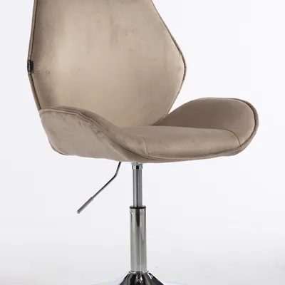FOTEL HR350N LATTE WELUR CHROMOWANA PODSTAWA
