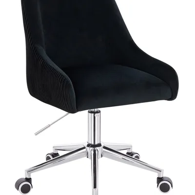 FOTEL HR920K CZARNY WELUR CHROMOWANA PODSTAWA