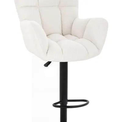 FOTEL HR650W KREMOWY BARANEK CZARNA PODSTAWA