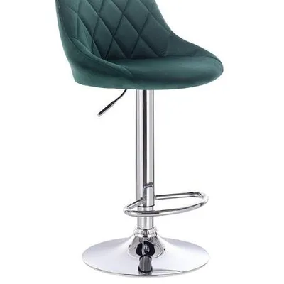 FOTEL HR1054W CHROM BUTELKOWA ZIELEŃ WELUR