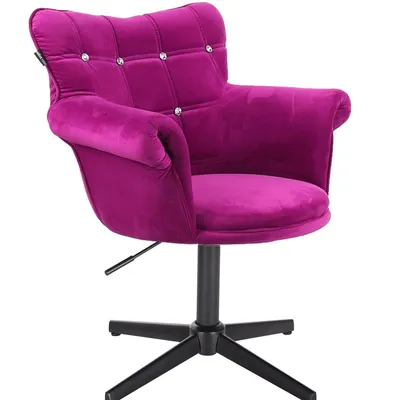 FOTEL HR804CCROSS FUKSJA WELUR CZARNA PODSTAWA