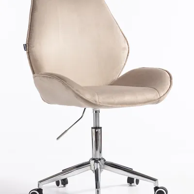 FOTEL HR350K LATTE WELUR CHROMOWANA PODSTAWA
