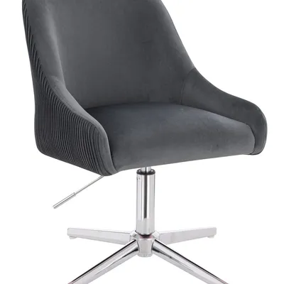 FOTEL HR920CROSS GRAFITOWY WELUR CHROMOWANA PODSTAWA
