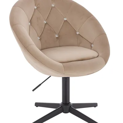 FOTEL HR8516CCROSS LATTE WELUR CZARNA PODSTAWA
