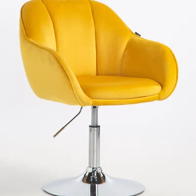 HOKER HR2055N ŻÓŁTY WELUR CHROMOWANA PODSTAWA