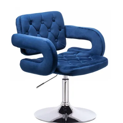 HOKER HR8403N CIEMNE MORZE WELUR CHROMOWANA PODSTAWA