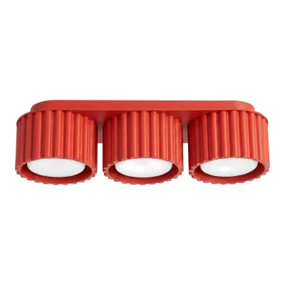 Plafon AURA 3 czerwony Gx53