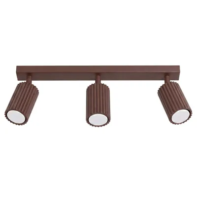 Plafon KARBON 3L brązowy + 3X Żarówka LED GU-10 3000K Ciepła 7W 510lm