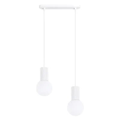 Lampa wisząca HALO 2L biała + 2X Żarówka LED G9 3000K Ciepła 3W 192lm