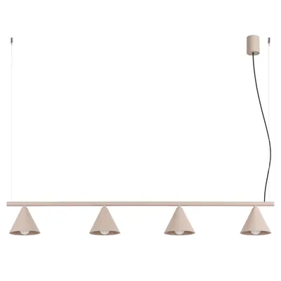 Żyrandol NOX 4L taupe + 4X Żarówka LED E14 4000K Zimna 7,5W 680lm