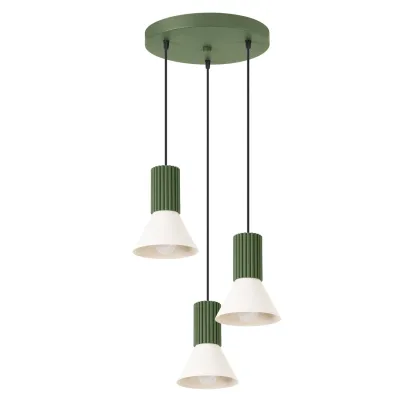Lampa wisząca ESTRIA 3P beżowa/zielona oliwka