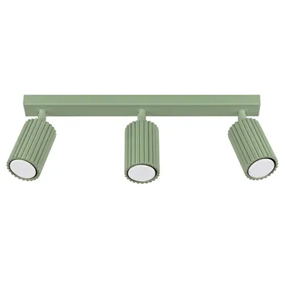 Plafon KARBON 3L szałwiowy + 3X Żarówka LED GU-10 4000K Zimna 7W 530lm