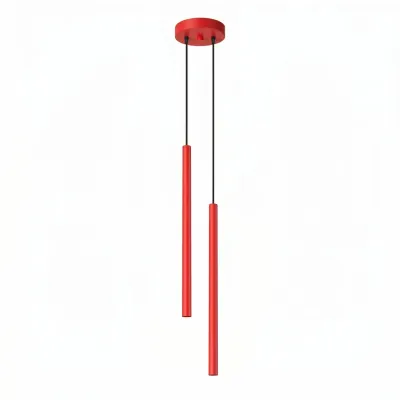 Lampa wisząca PASTELO 2 czerwona + 2X Żarówka LED G9 3000K Ciepła 3W 192lm