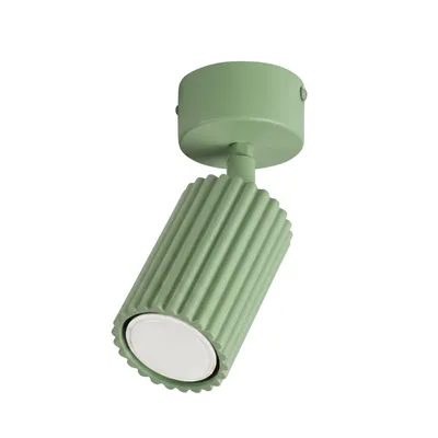 Plafon KARBON 1 szałwiowy + 1X Żarówka LED GU-10 3000K Ciepła 7W 510lm