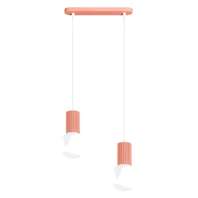 Lampa wisząca HALO 2L brzoskwiniowa + 2X Żarówka LED G9 3000K Ciepła 3W 192lm