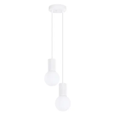 Lampa wisząca HALO 2P biała + 2X Żarówka LED G9 4000K Zimna 3W 204lm