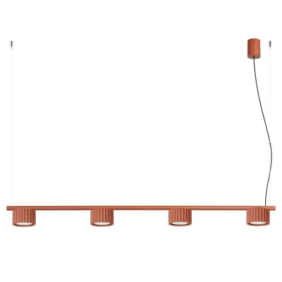 Żyrandol AURA 4 ochra czerwona Gx53 + 4X Żarówka LED GX53 4000K 8W 720lm