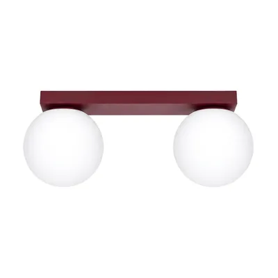 Plafon YOLI 2 burgund + 2X Żarówka LED G9 3000K Ciepła 3W 192lm