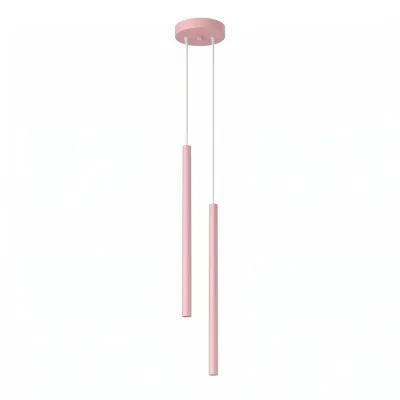 Lampa wisząca PASTELO 2 różowa + 2x Żarówka LED G9 4000K Zimna 3W 204lm