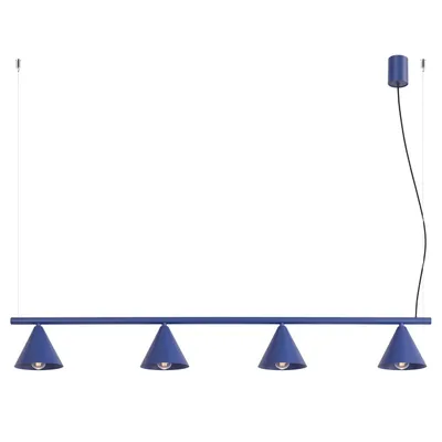 Żyrandol NOX 4L ultramaryna + 4X Żarówka LED E14 4000K Zimna 7,5W 680lm