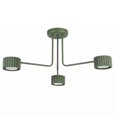 Żyrandol AURA 3 zielony oliwkowy Gx53