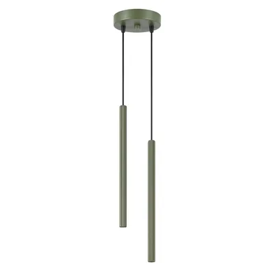 Lampa wisząca ARCHE 2P zielona oliwka + 2X Żarówka LED G9 4000K Zimna 3W 204lm