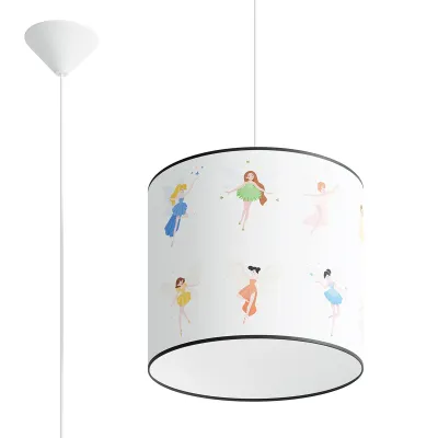 Lampa wisząca WRÓŻKI 30 abażur do pokoju dziecięcego kolorowy E27 LED nowoczesny zwis SOLLUX LIGHTNIG