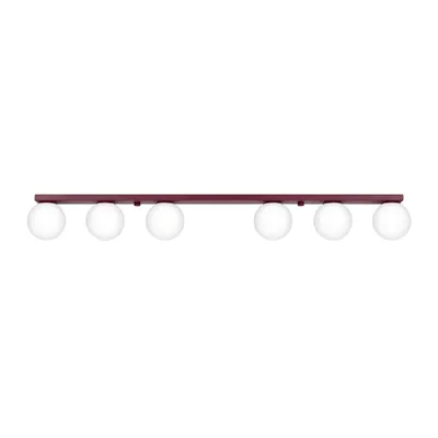 Plafon YOLI 6 burgund + 6X Żarówka LED G9 4000K Zimna 3W 204lm