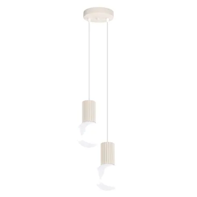 Lampa wisząca HALO 2P beżowa + 2X Żarówka LED G9 3000K Ciepła 3W 192lm